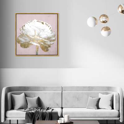 " Floral And Botanical Blush Gold Luxe Flower, Modern & Contemporary White " by Oliver Gal