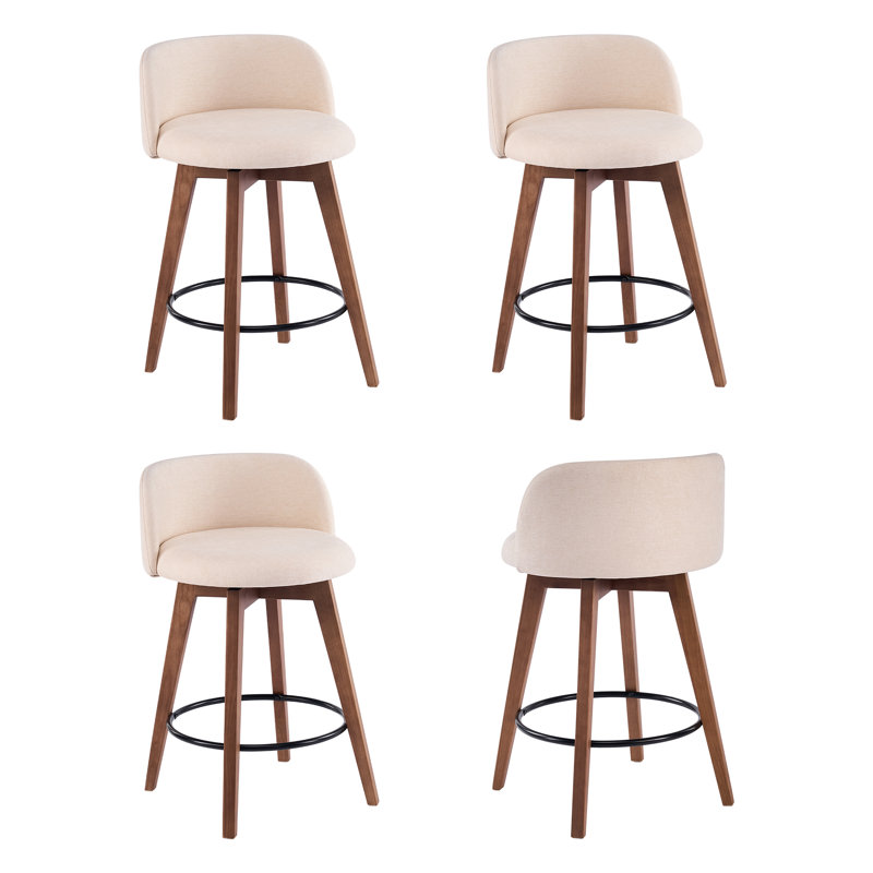 Tabourets de bar 26 po avec chenille, 4, Brun