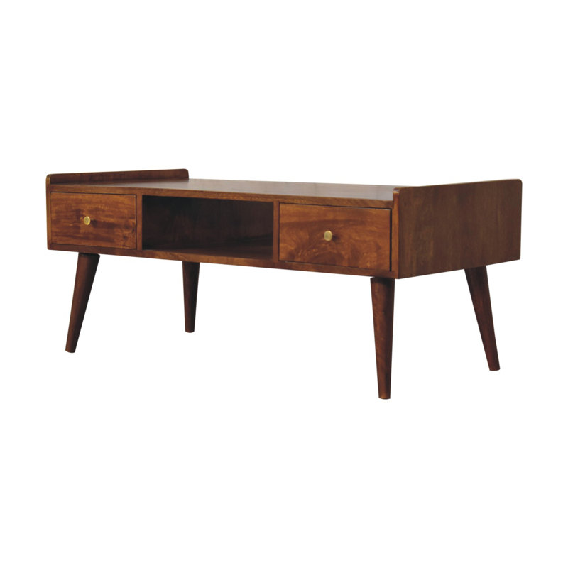 Table basse surélevée en châtaignier