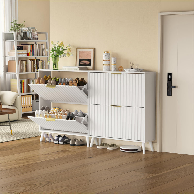 Organisateur de seau de basculement efficace, conception étroite et peu encombrante, matériaux de qualité supérieure avec pieds en bois massif, ensemble de sécurité anti-basculement, solution de rangement polyvalente pour la maison