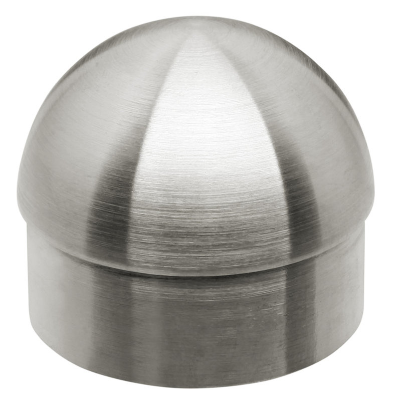 Embout demi-boule - Diamètre extérieur de 2 po, Acier inoxydable satiné