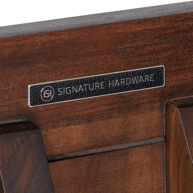 48" Teak Wood Single Bathroom Vanity with Black Handles