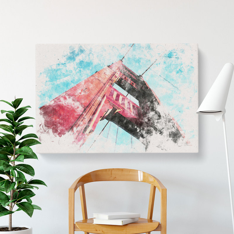 View of the Golden Gate Bridge in San Francisco - Wrapped Canvas, 50cm H x 76cm W x 3cm D