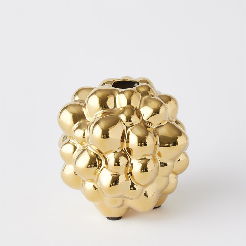 Vase à bulles, Or vif, H 5,25 po x l 5,25 po x P 5,25 po