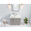 Boston 36 po X P 22 po D Meuble-lavabo décalé gauche en peau d'éléphant