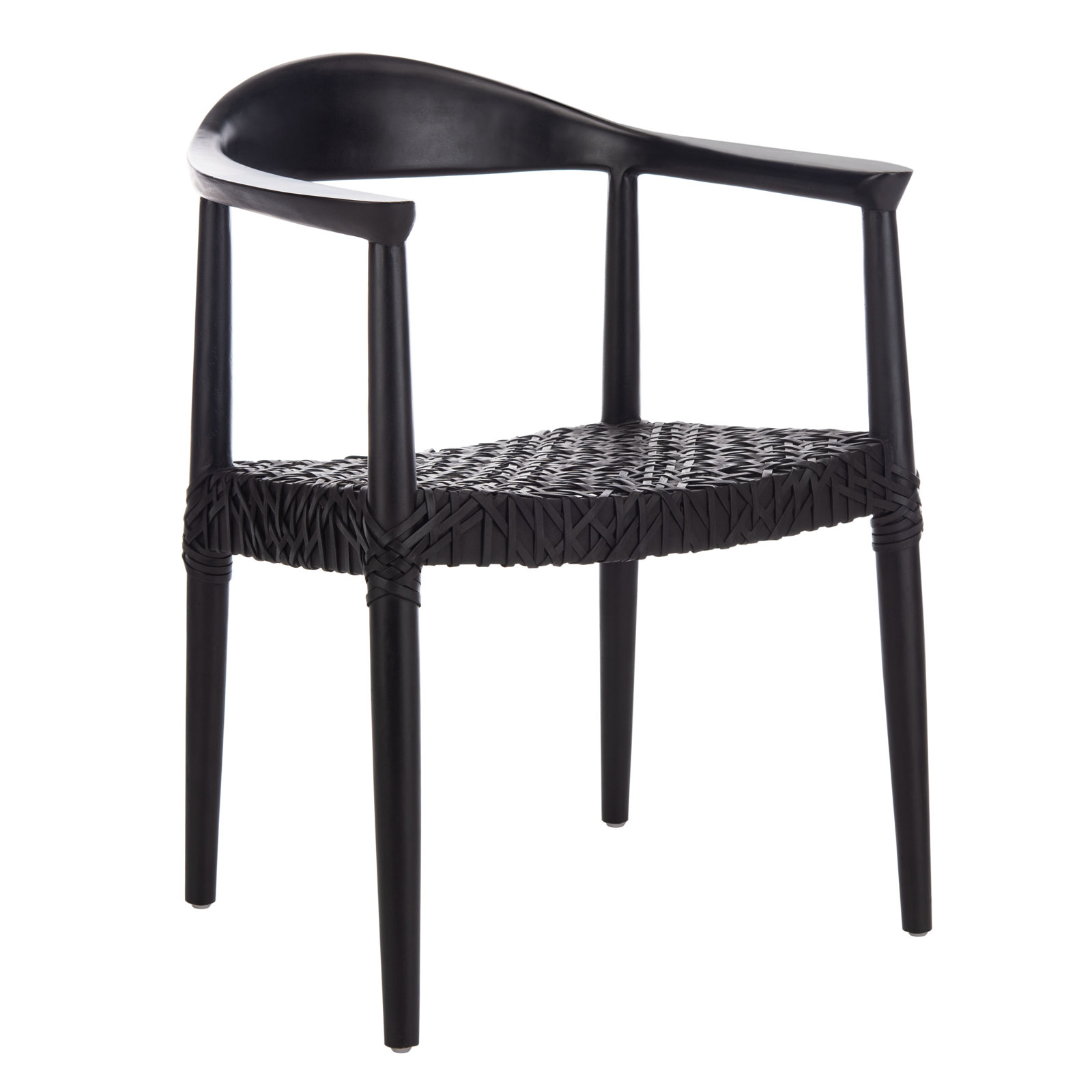 Kazbah Leather Arm Chair, Black