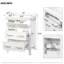 Meuble-lavabo blanc 24 po avec lavabo en céramique 24 po, 3 tiroirs, conception élégante de style rétro, armoire facile à assembler, détails, trois trous pré-percés