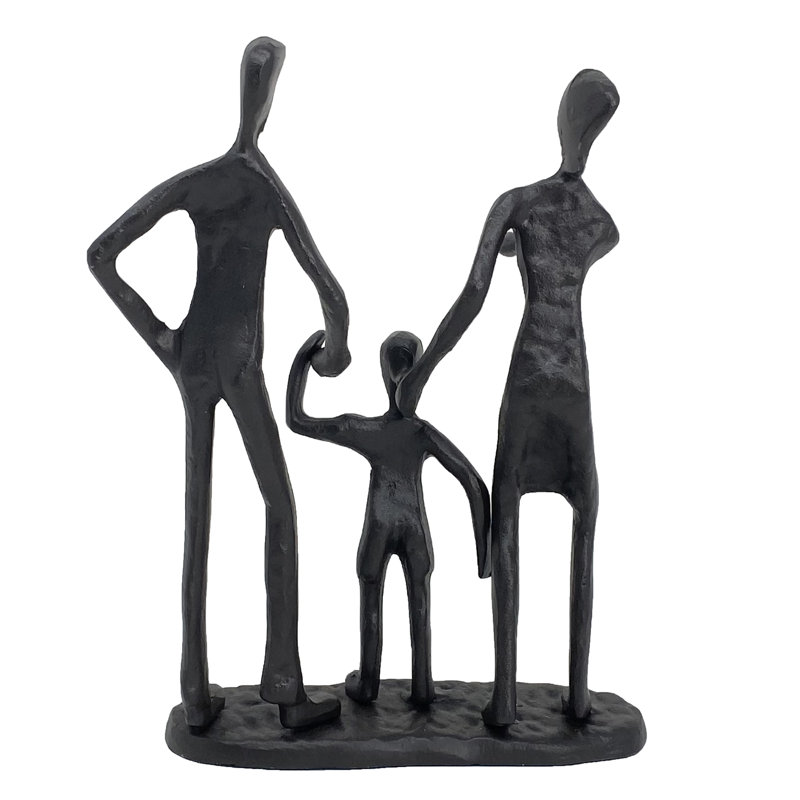 FAMILY 3 OUTING Iron Figurine 19cm, Mocha