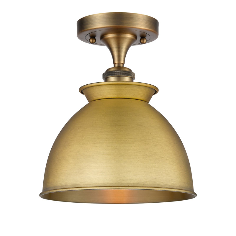 Plafonnier semi-encastré 1 lumière 8,5 po Erastus, Laiton brossé, Non, Laiton brossé