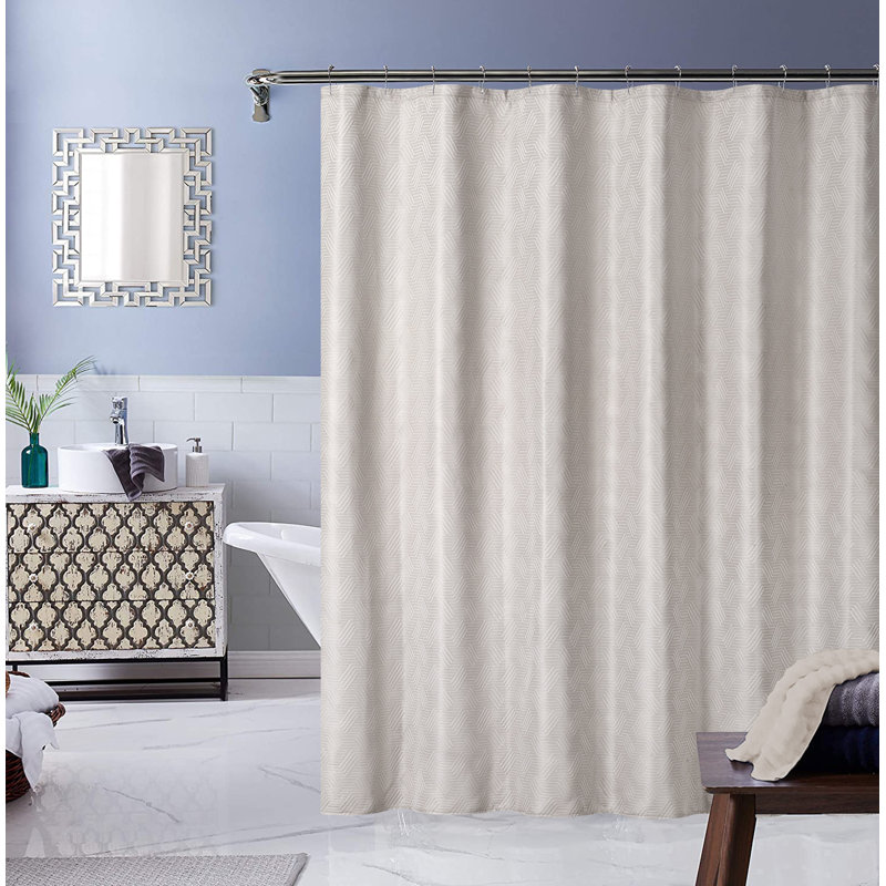 Rideau de douche blanc 70 po x 72 po Mahbir, Taupe
