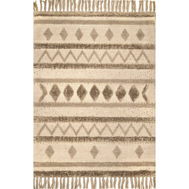 Orly Wool Blend Textured Ivory Rug Swatch 12x18