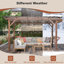 Pergola en bois pour barbecue avec éclairage intégré et bar