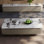 Rectangular stone slab coffee table