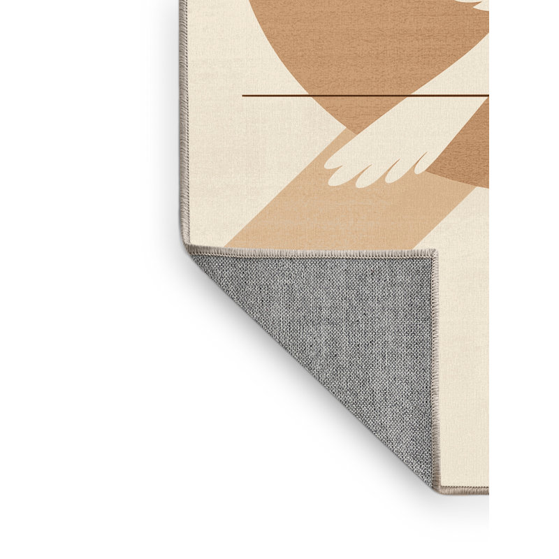 Tapis beige lavable à la machine Melton, 2 x 3