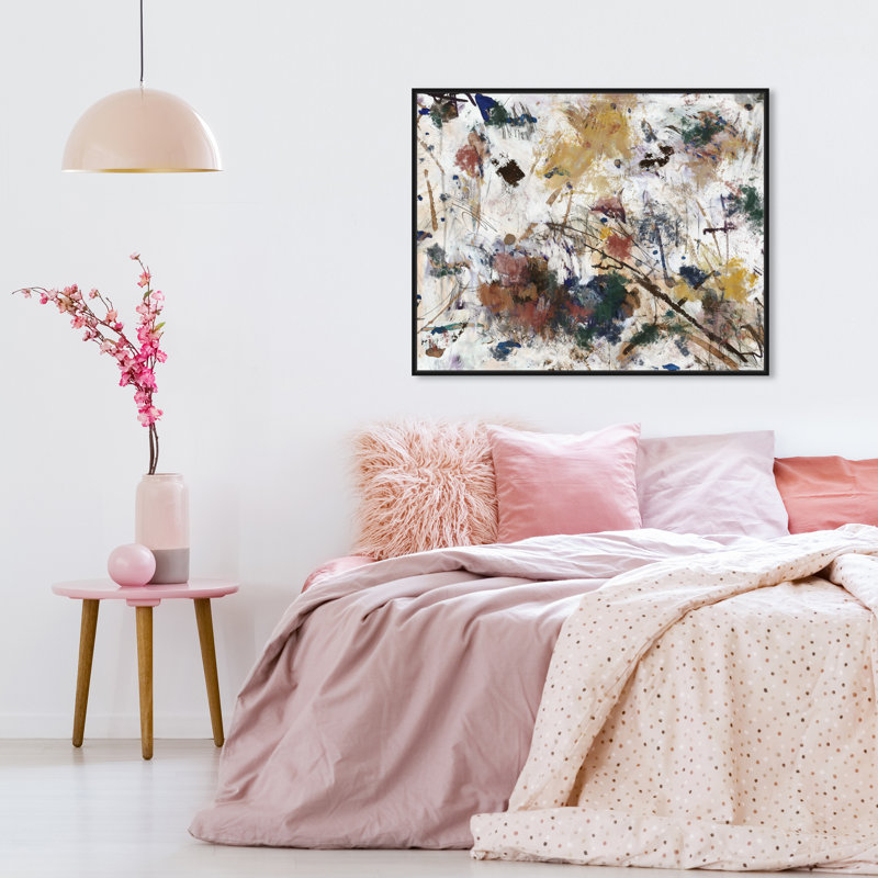 Elegant Bold Paint Splatters Print by Oliver Gal, Black Floater Framed, 25" H x 29" W
