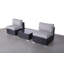 Ensemble de conversation pour 2 personnes avec coussins Demarest Wicker