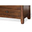 Table de chevet Odell, 3 tiroirs, bronze, bois massif brun foncé rustique