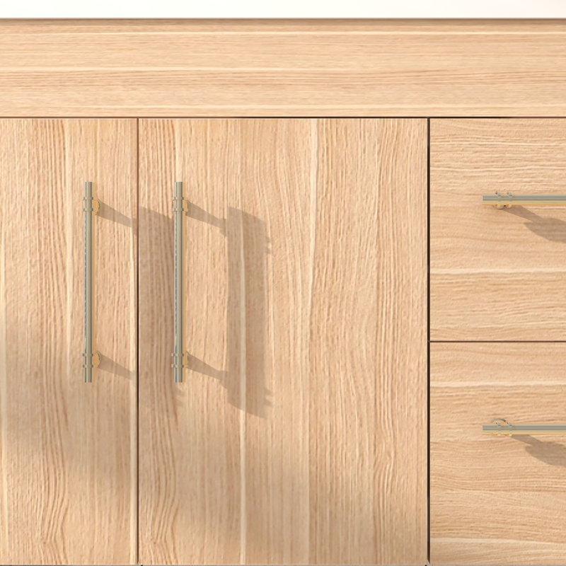 35.4" Wall-Mounted Single Bathroom Vanity Set, Champagne Oak