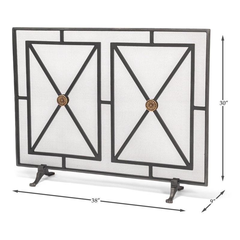 Single Panel Iron Fireplace Screen
