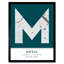 Mosul City Map Mosul Iraq City Map Teal - Single Picture Frame Typography