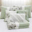 6 courtepointe sauge avec coussins décoratifs - double / grand, coton, coussins de chambre d'appoint, literie élégante et confortable-120478343