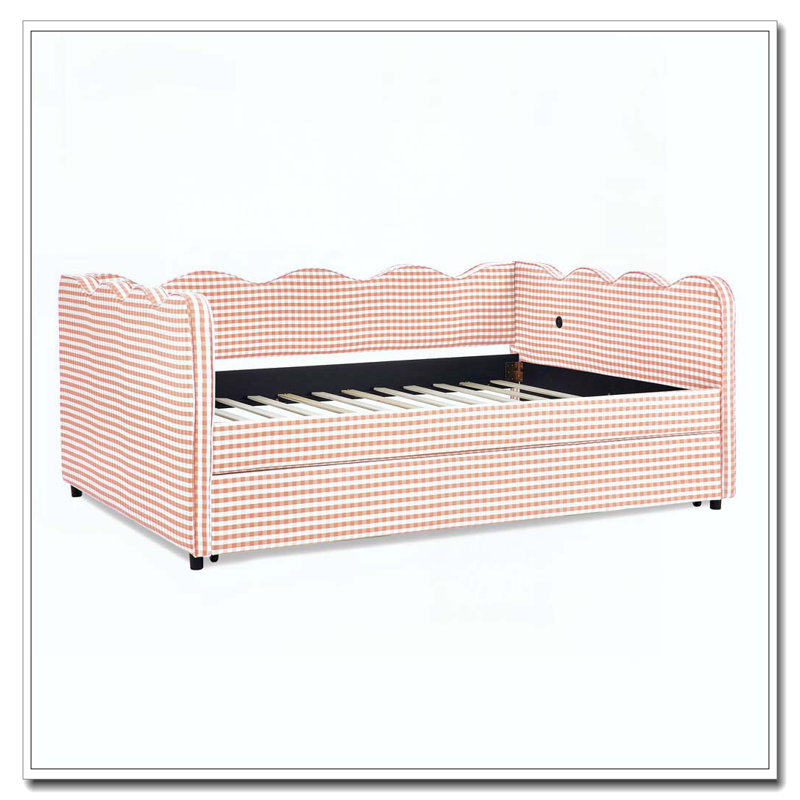 Lit de jour double, Rose 1, Lit gigogne simple