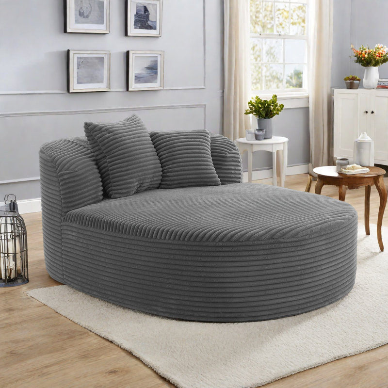 Chaise moderne avec 2 coussins de soutien, Grey