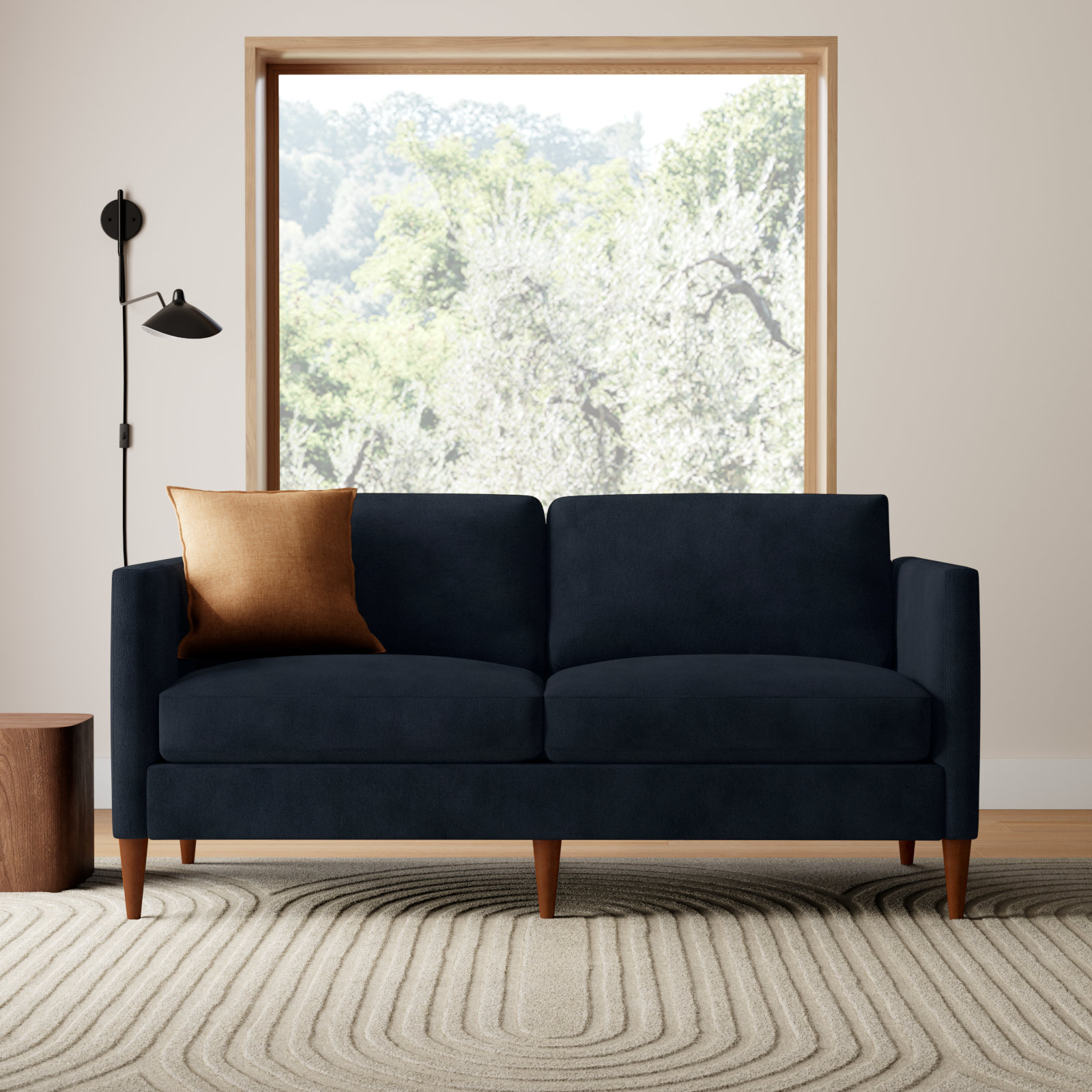 Clifford 73'' Sofa, Bella Ink Blue Performance Velvet