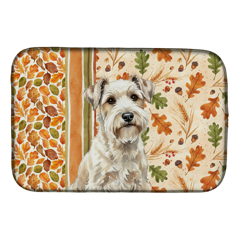 Sealyham Terrier Heirloom Fall Dish Drying Mat