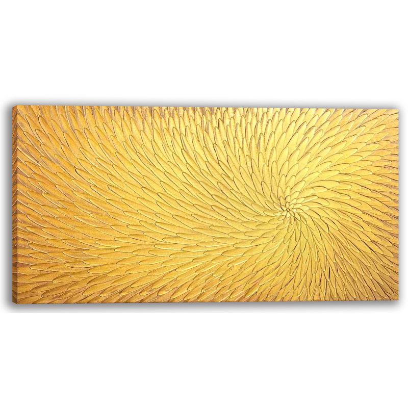 " Golden Radiance Textured Canvas ", 27.5" H x 55" W x 1.5" D