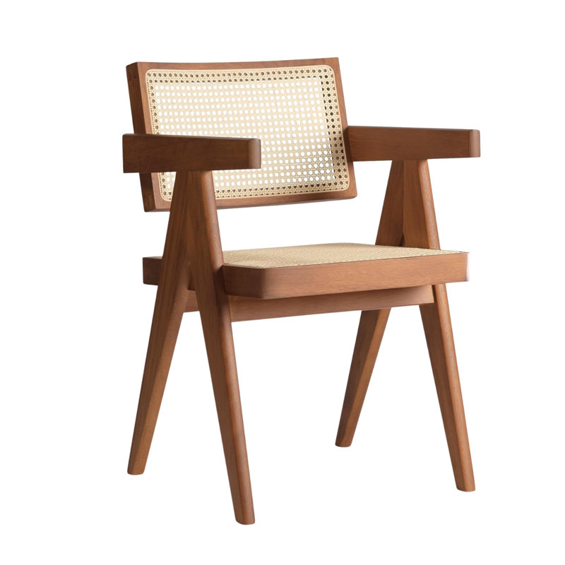 Chaise avec accoudoirs William Cane, Brun