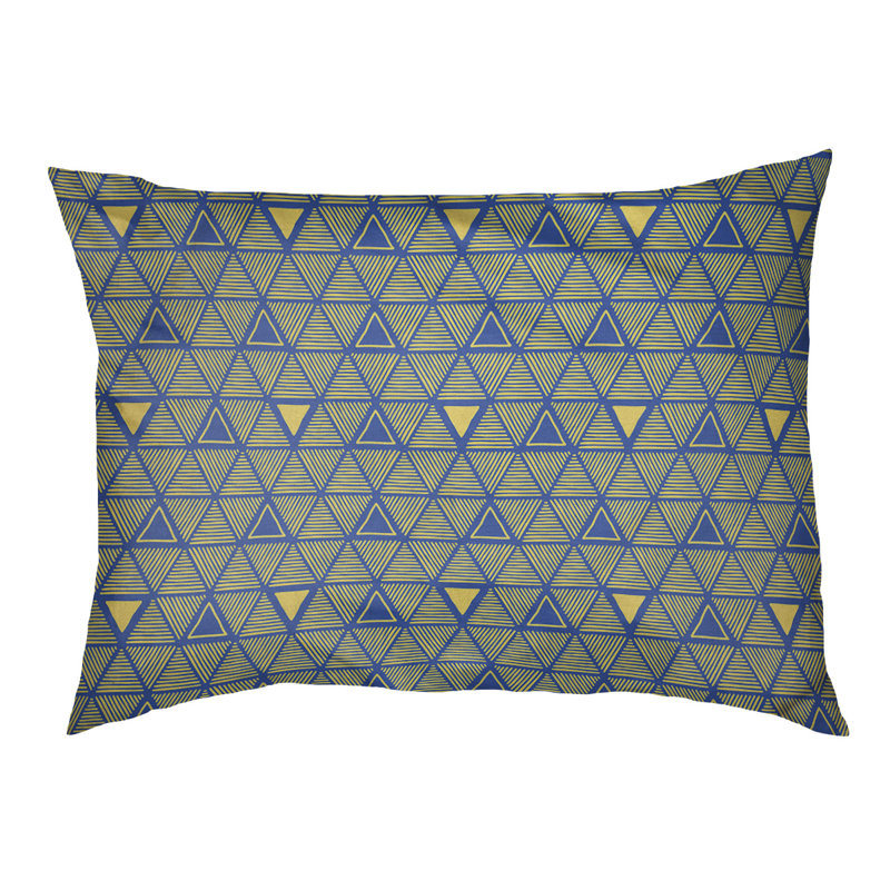 Coussin pour chien Chen, Moyen (l 40 po x P 6,5 po x H 30 po), Bleu/jaune