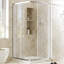 Cabine de douche d'angle 36 po x 36 po x 72 po avec portes coulissantes doubles, verre trempé givré de 1/4 po avec film de sécurité, largeur réglable et conception imperméable, noir mat