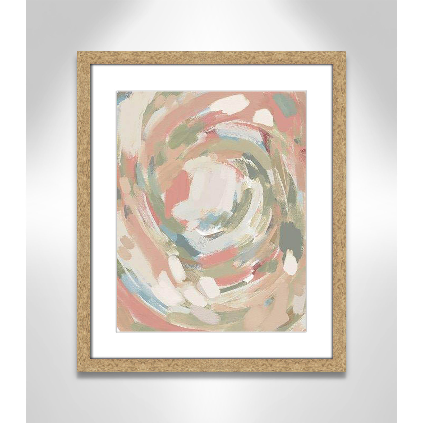 Abstract Energy Spring Colors by Leah Straatsma, Natural Woodgrain Picture Framed, 19" H x 16" W x 0.75" D