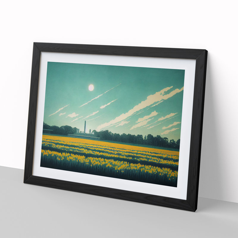 Intriguing Bluebell Field - Framed Print, Black, 46cm H x 64cm W x 2cm D