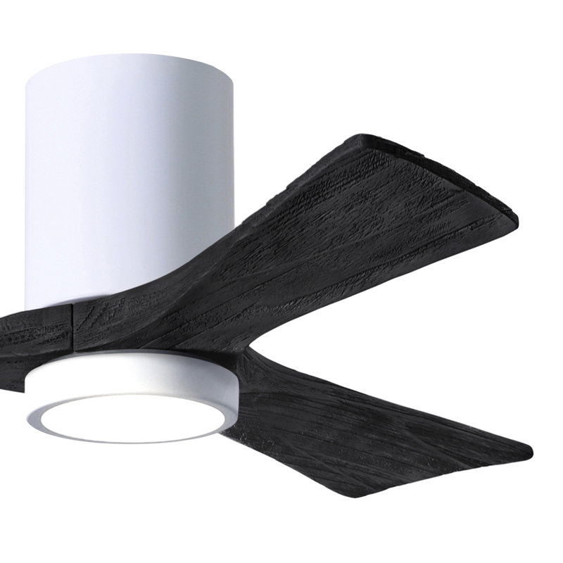 Olivier Ceiling Fan with LED Lights, Gloss White, Matte Black, 42"