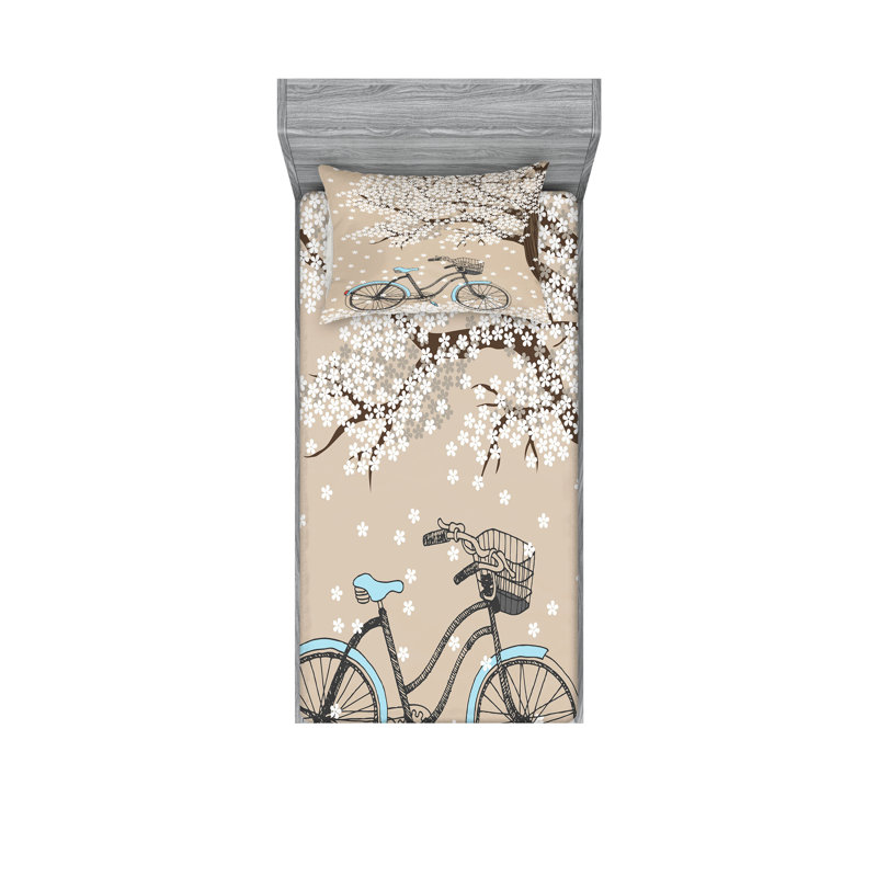Multicolore ensemble de draps et taies décoratives pour bicyclette Ambesonne