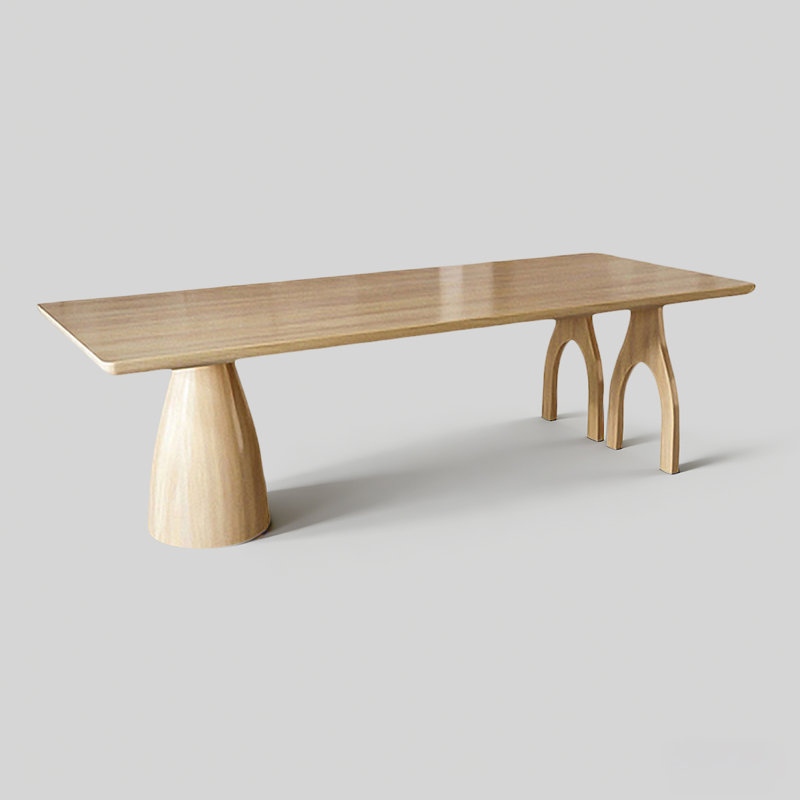 Modern Burlywood Rectangular Solid Wood Dining Table, 47.24