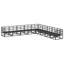 Vidaxl Garden Sofa Set With Cushion 9 Pcs Black Aluminium