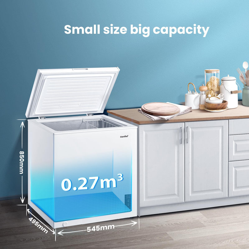 Living And Home 0.099m³ L Freestanding Mini Fridge with Freezer, White