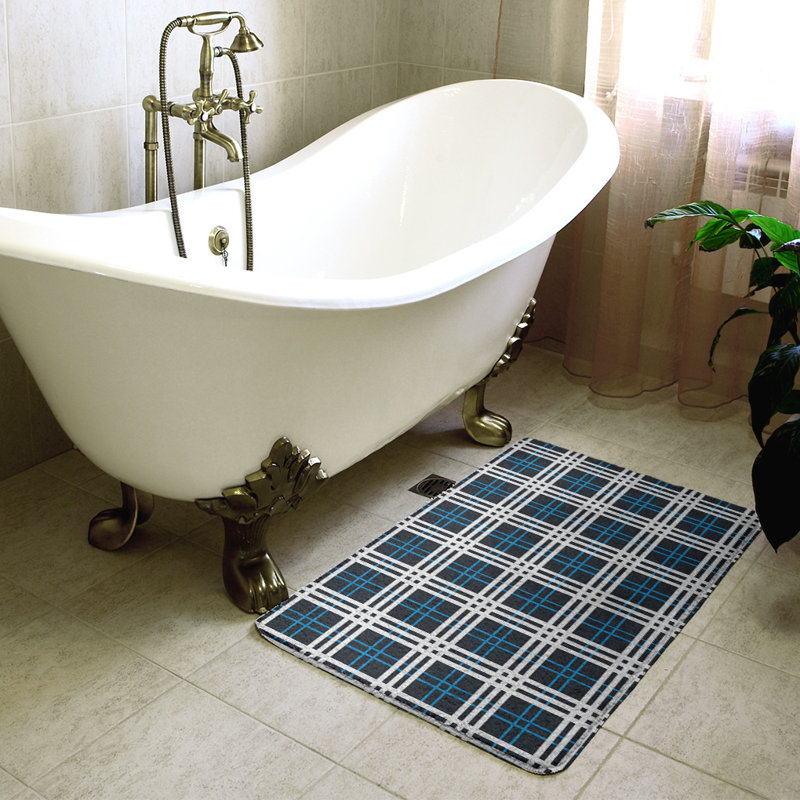 Tapis pour salle de bain Tampa Bay, l 21 po x L 34 po, Noir / bleu / blanc