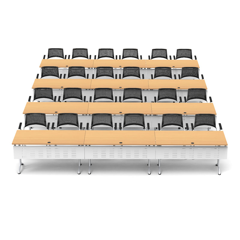 24 Person Training Meeting Seminar Tables with Modesty Panels and 24 Chairs Complete Set