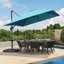Grand parasol en porte-à-faux carré de 10 pi avec base et rotation à 60 degrés