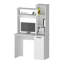 Bureau d'ordinateur à 3 tablettes de rangement gris clair-692333405