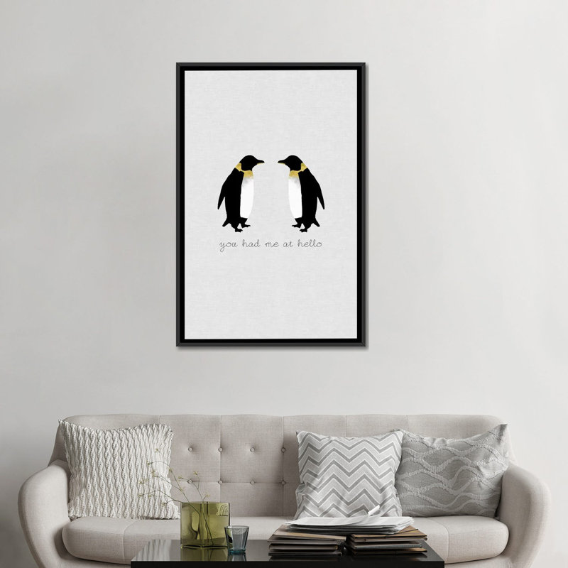 «You Had Me Penguins» par Orara Studio, reproduction sur toile tendue sur châssis, H 26 po x l 18 po x P 1,5 po, Pas de tapis