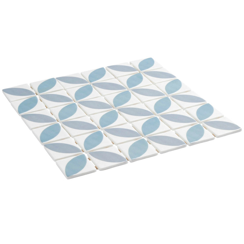 Motivo 2 po x 2 po Carrelage mural mosaïque en verre à motif floral, Koelle