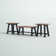 Adam 42" Wide Rustic Industrial Solid Wood 3 Piece Coffee Table Set With 2 Side Tables