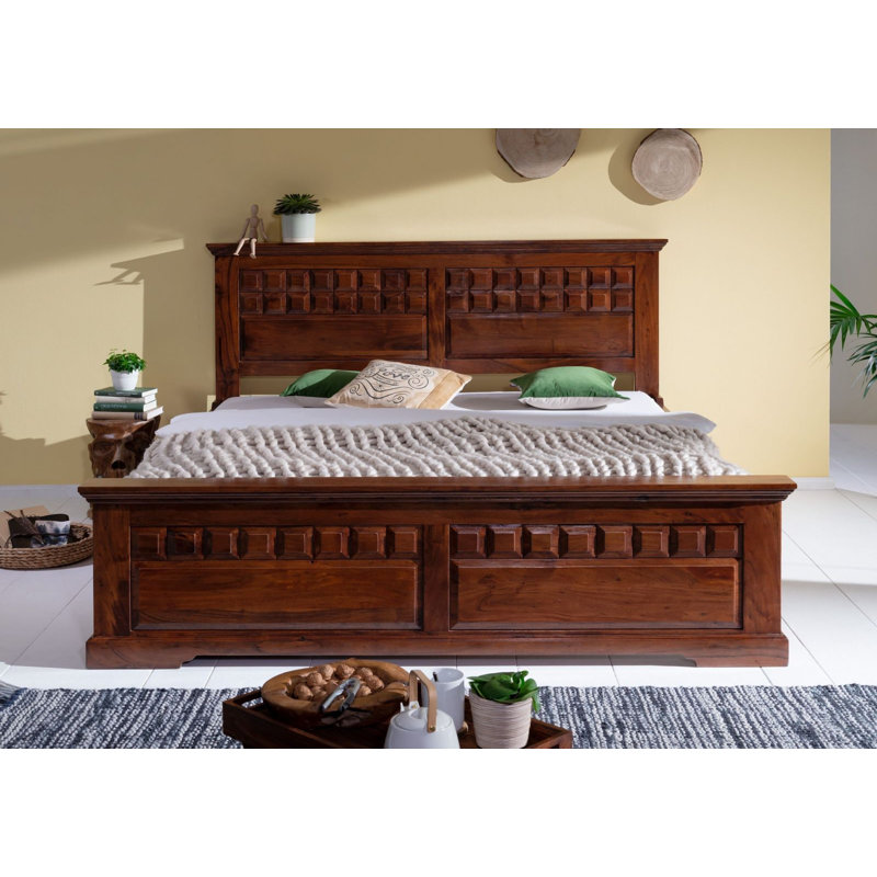 Oxford Solid Wood Storage Bed, Honey, European Kingsize (160 x 200cm)