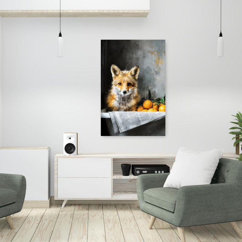 Fox In Bathtube 5 1 Piece Wrapped Canvas Wall Art, 91.44 cm H x 60.96 cm W