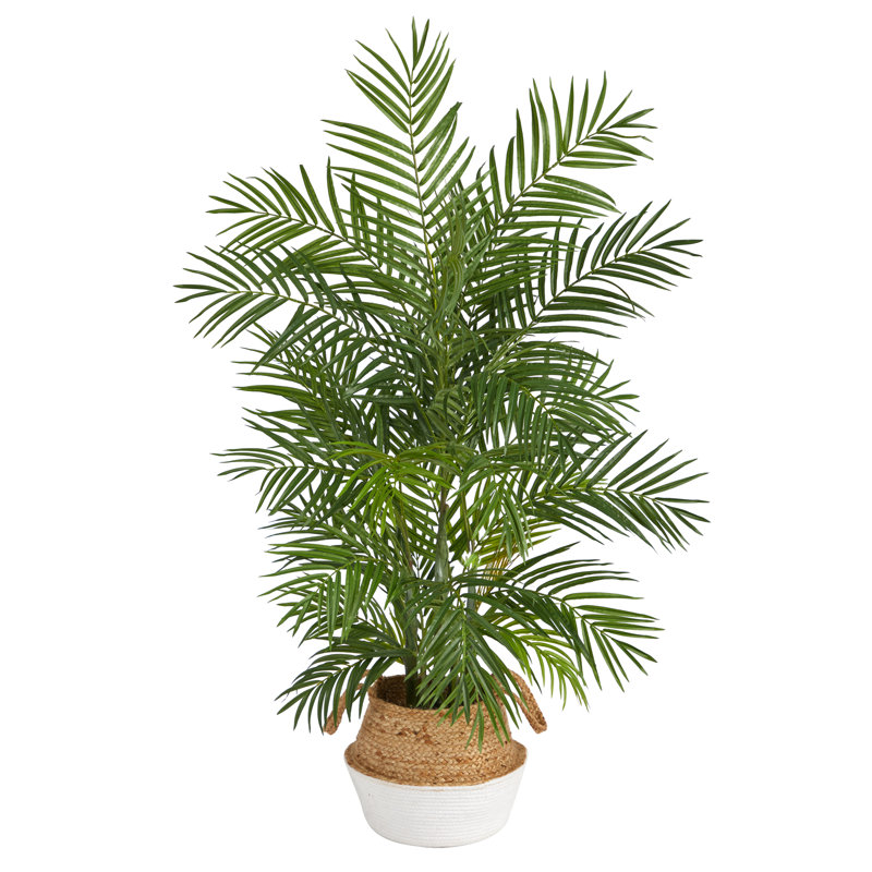 Palmier artificiel 48 po en pot, Blanc